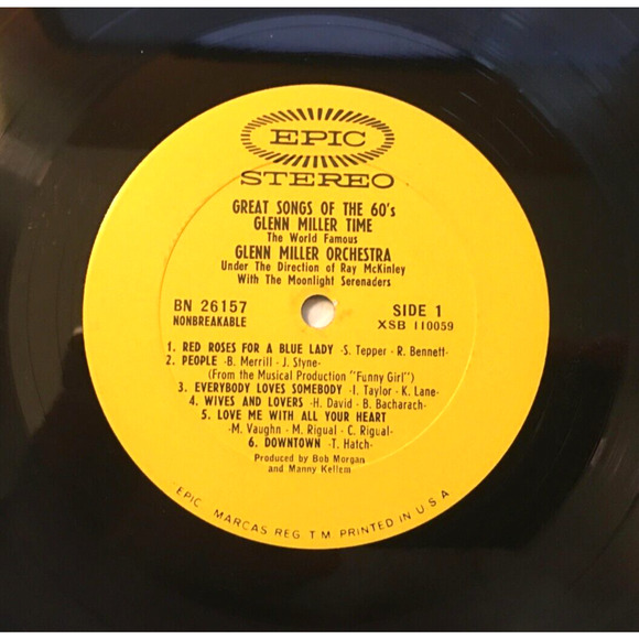 Glenn Miller Time Orchestra Great Songs of the 60's LP Vinyl 1965 Epic LN 24157 - Picture 5 of 8